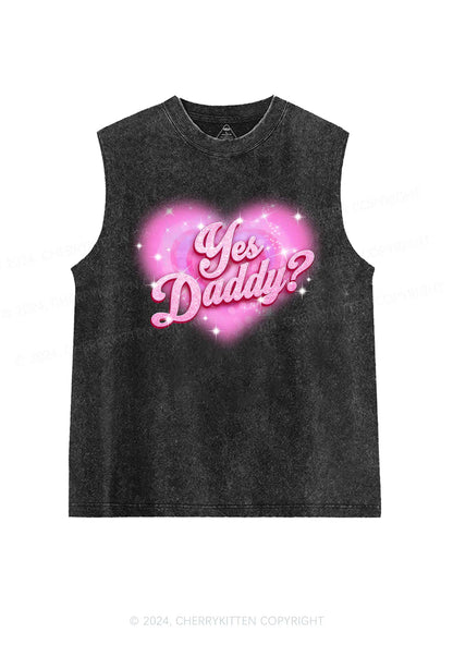 Pink Yes Daddy Y2K Valentine's Day Washed Tank Cherrykitten