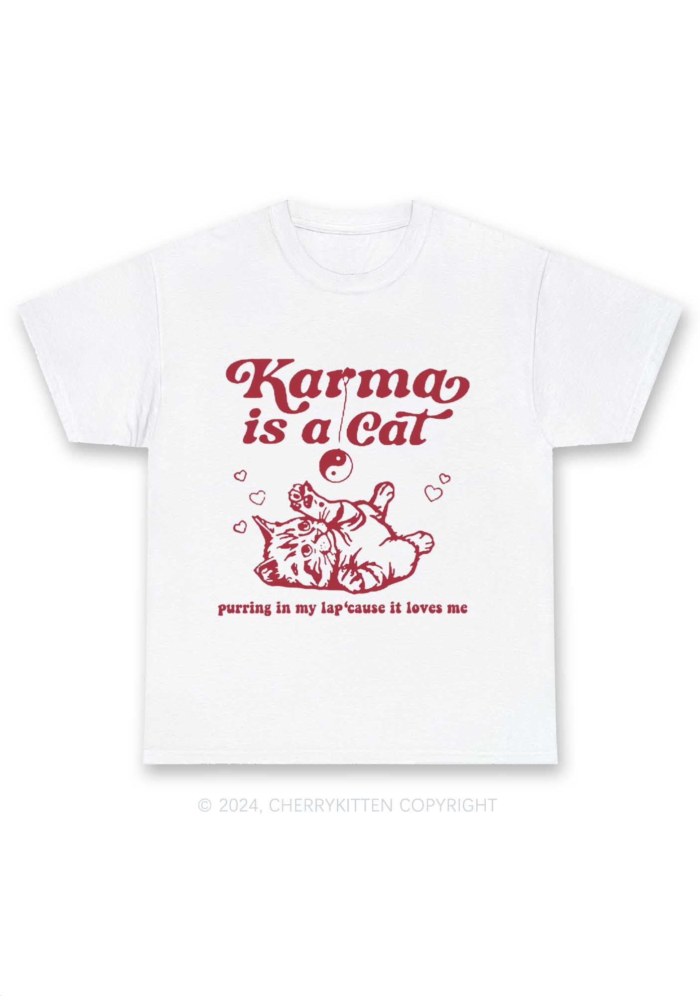 Karma Is a Cat Y2K Chunky Shirt Cherrykitten