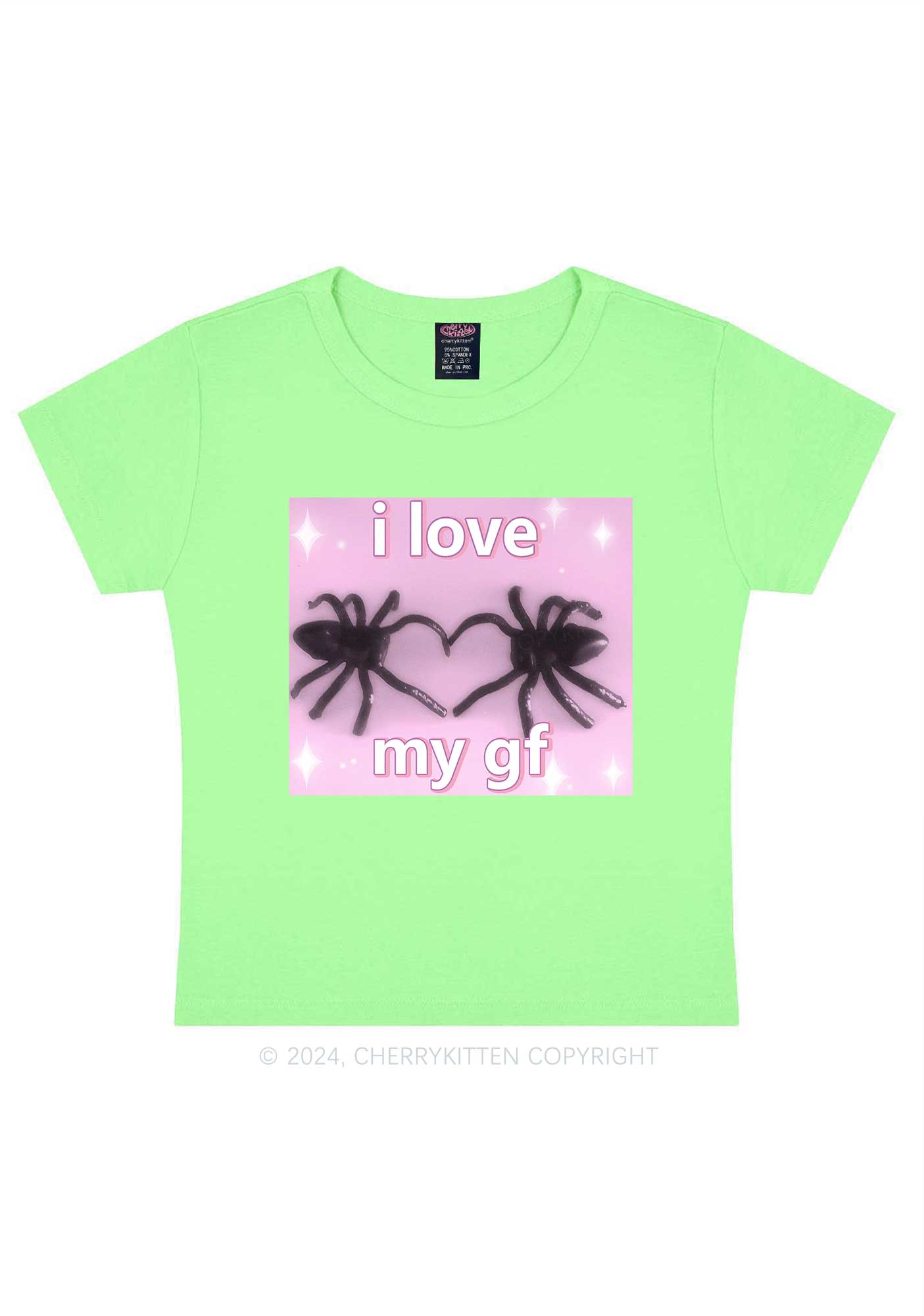 Love My Spider BF Y2K Valentine's Day Baby Tee Cherrykitten