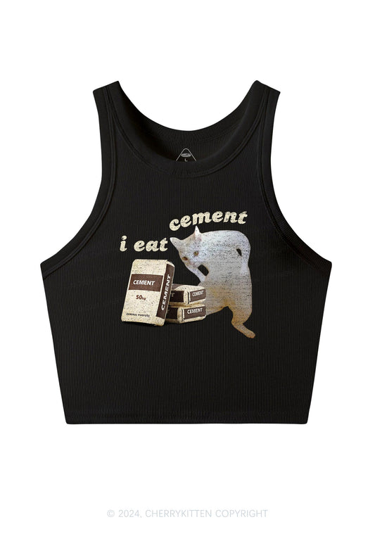 I Eat Cement Y2K Crop Tank Top Cherrykitten