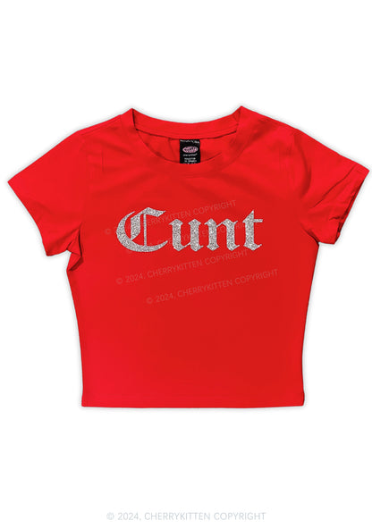 Glitter Cxxt Y2K Baby Tee Cherrykitten