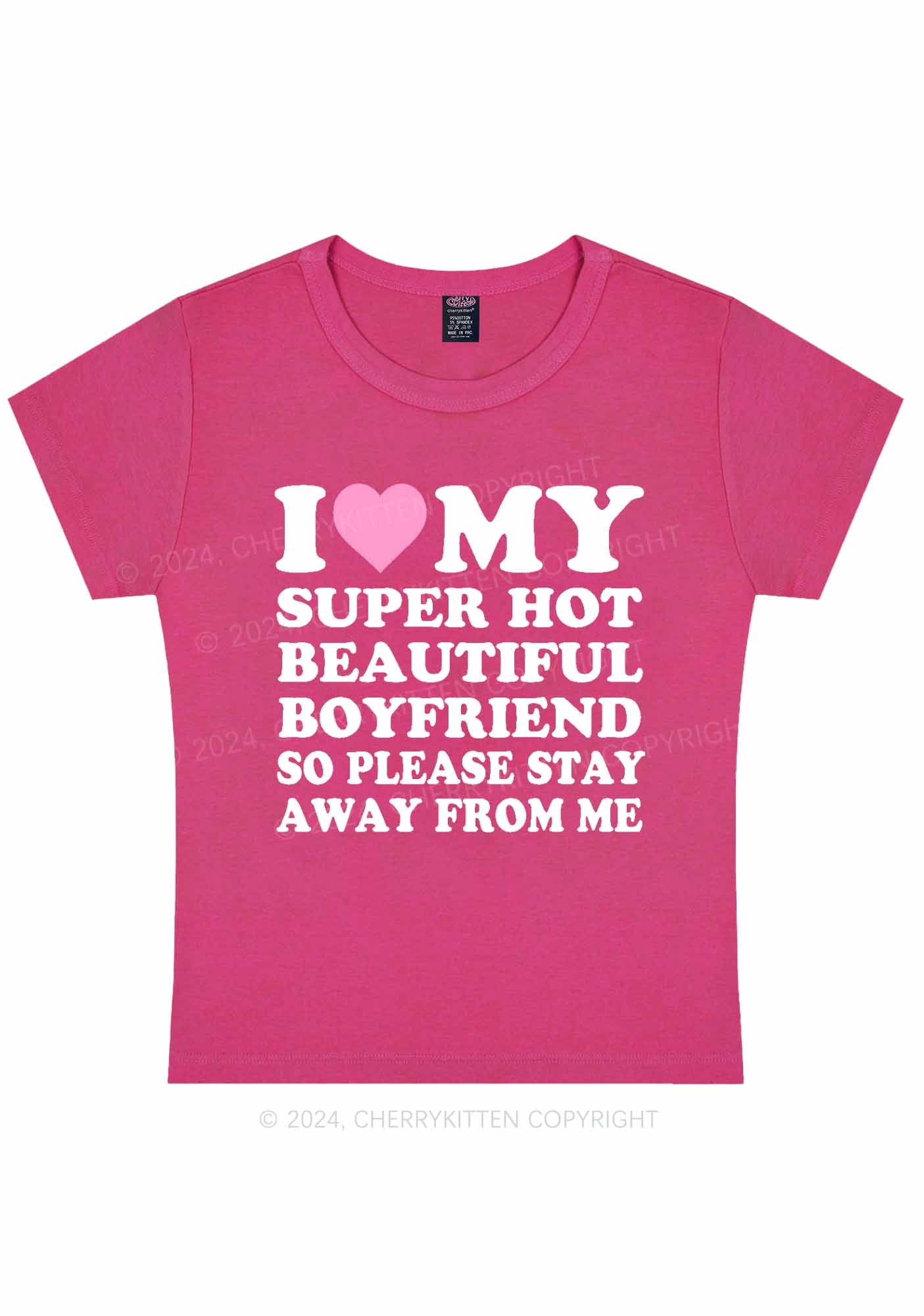 My Super Hot Boyfriend Y2K Valentine's Day Baby Tee Cherrykitten