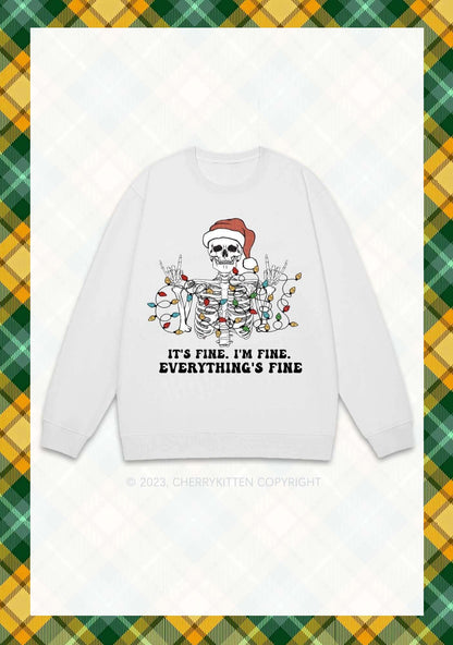 Everything's Fine Christmas Y2K Sweatshirt Cherrykitten