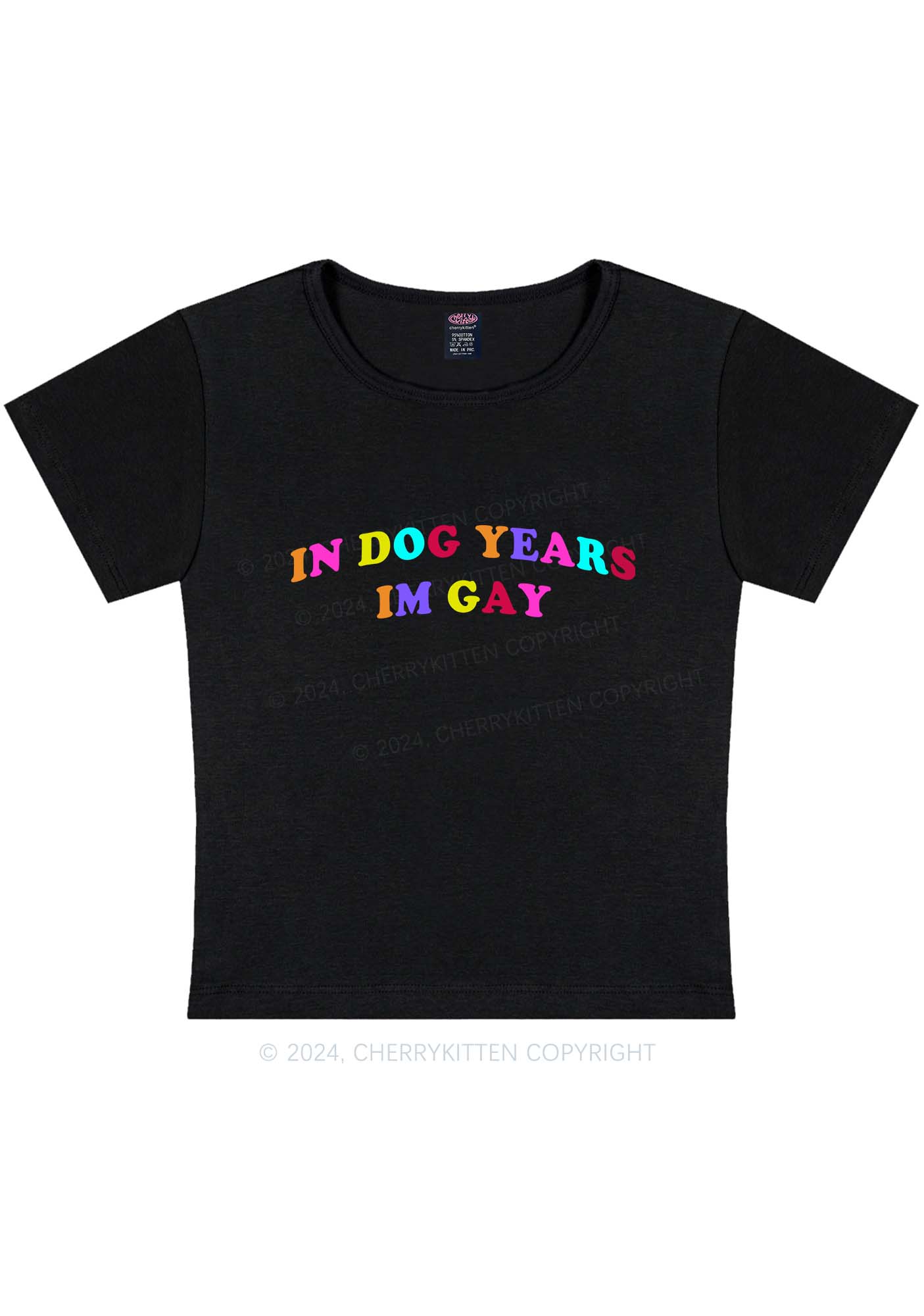 Curvy Dog Years Gay Y2K Baby Tee Cherrykitten