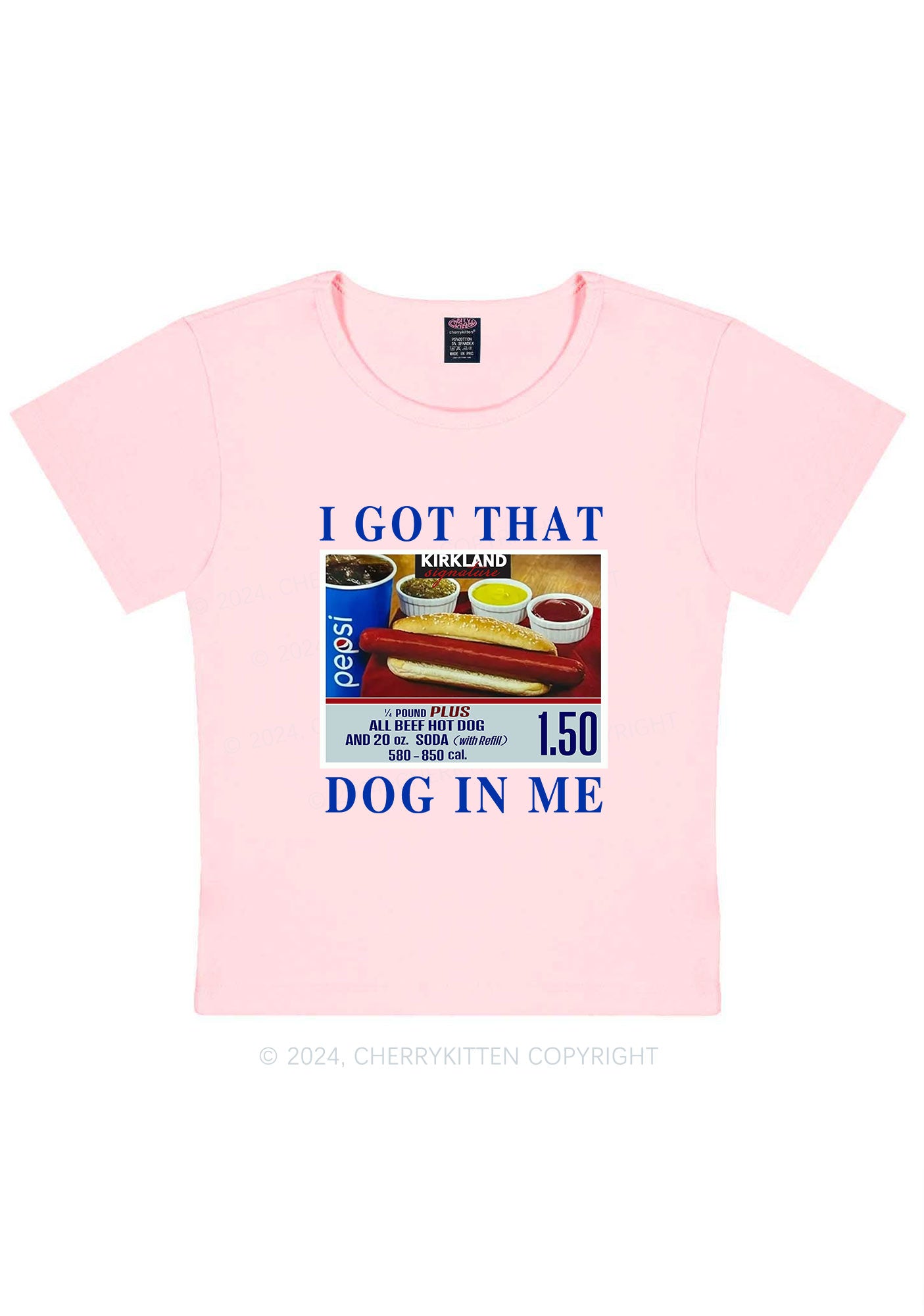 I Got That Hot Dog In Me Y2K Baby Tee Cherrykitten