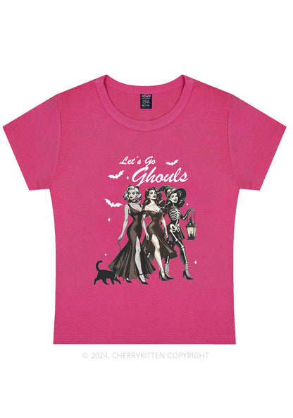 Halloween Girl Lets Go Ghouls Y2K Baby Tee Cherrykitten