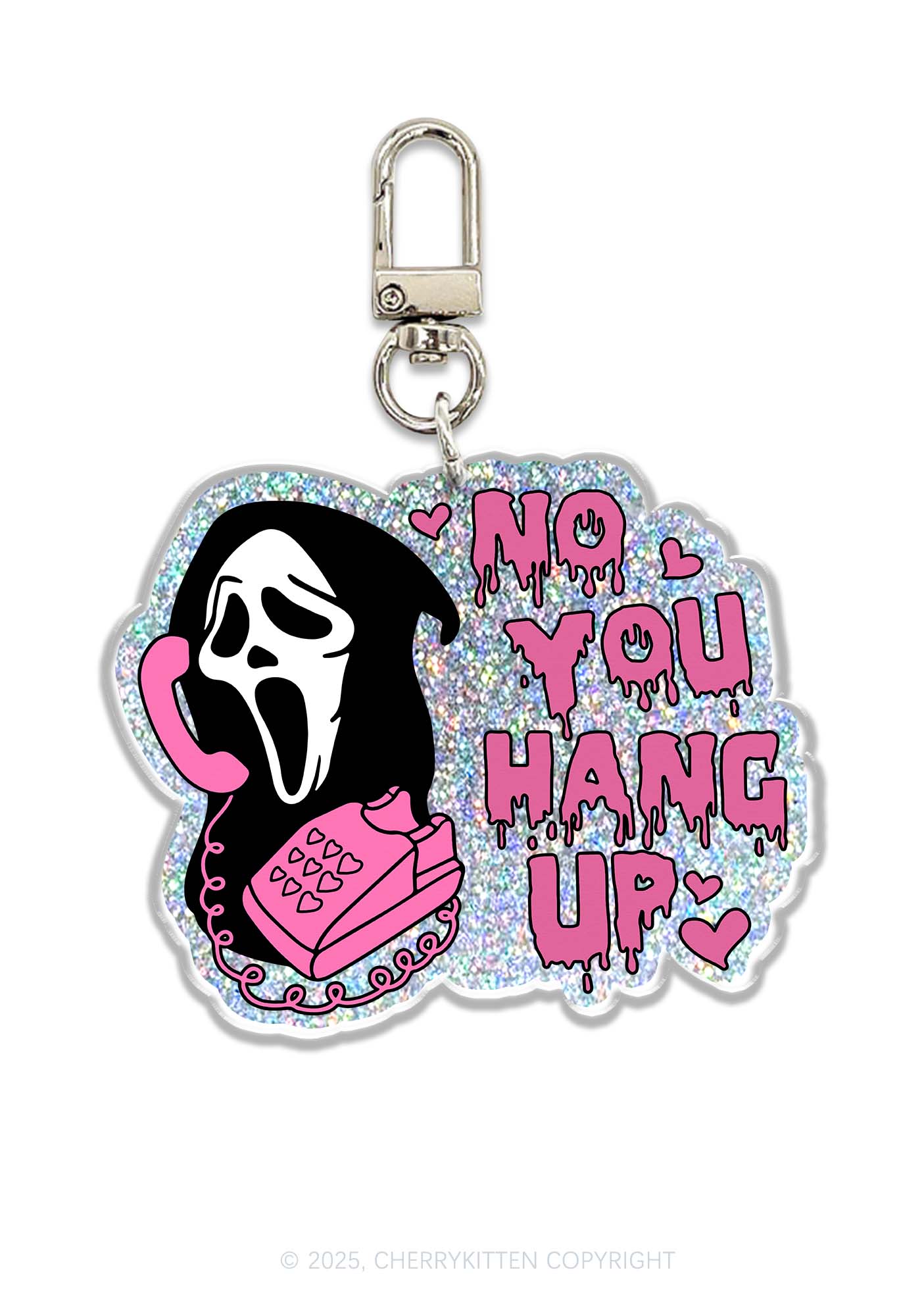 Halloween No You Hang Up 1Pc Y2K Glitter Keychain Cherrykitten