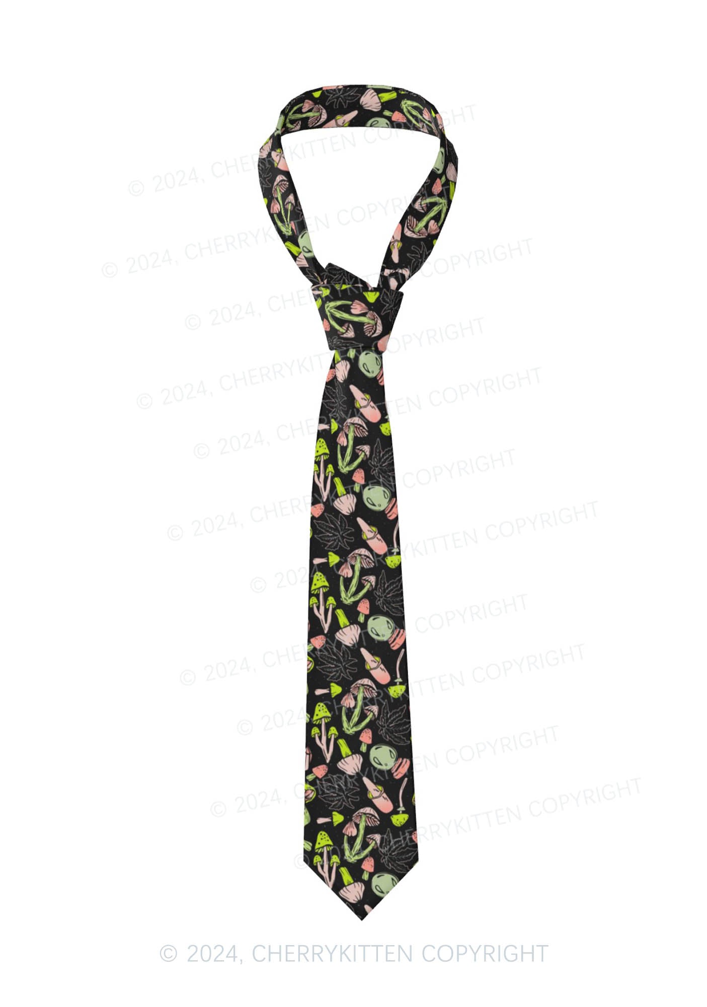 Mushroom Wxxd Y2K Necktie Cherrykitten