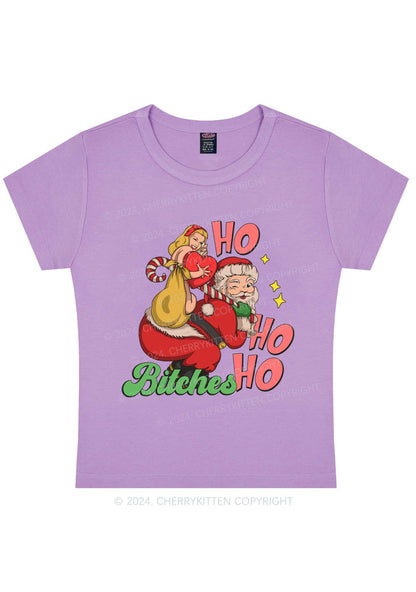 Christmas Ho Ho Ho Bxxches Y2K Baby Tee Cherrykitten