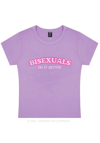 Bisexuals Do It Better Y2K Baby Tee Cherrykitten