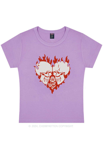 Heart Skull Y2K Valentine's Day Baby Tee Cherrykitten