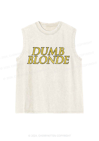 Dumb Blonde Y2K Washed Tank Cherrykitten