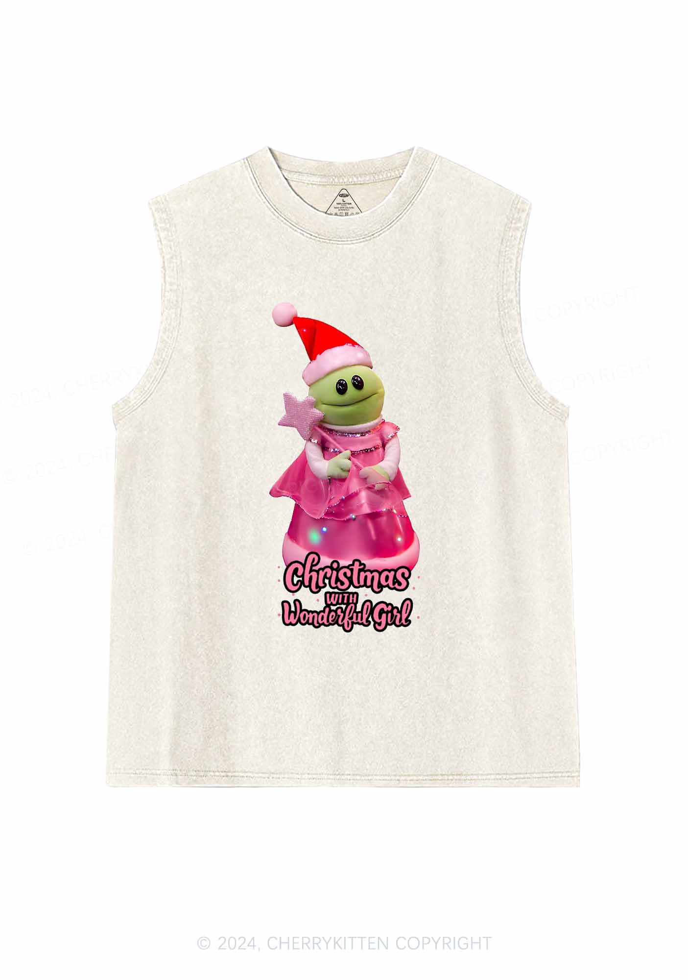 Christmas Wonderful Girl Y2K Washed Tank Cherrykitten