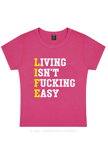 Curvy Life Isn't Easy Y2K Baby Tee Cherrykitten