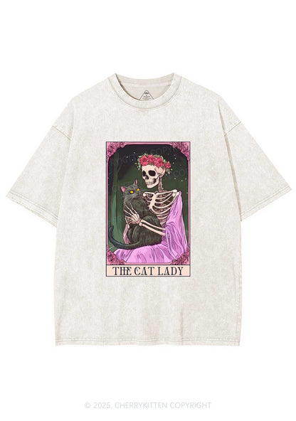 Skeleton Lady Y2K Washed Tee Cherrykitten