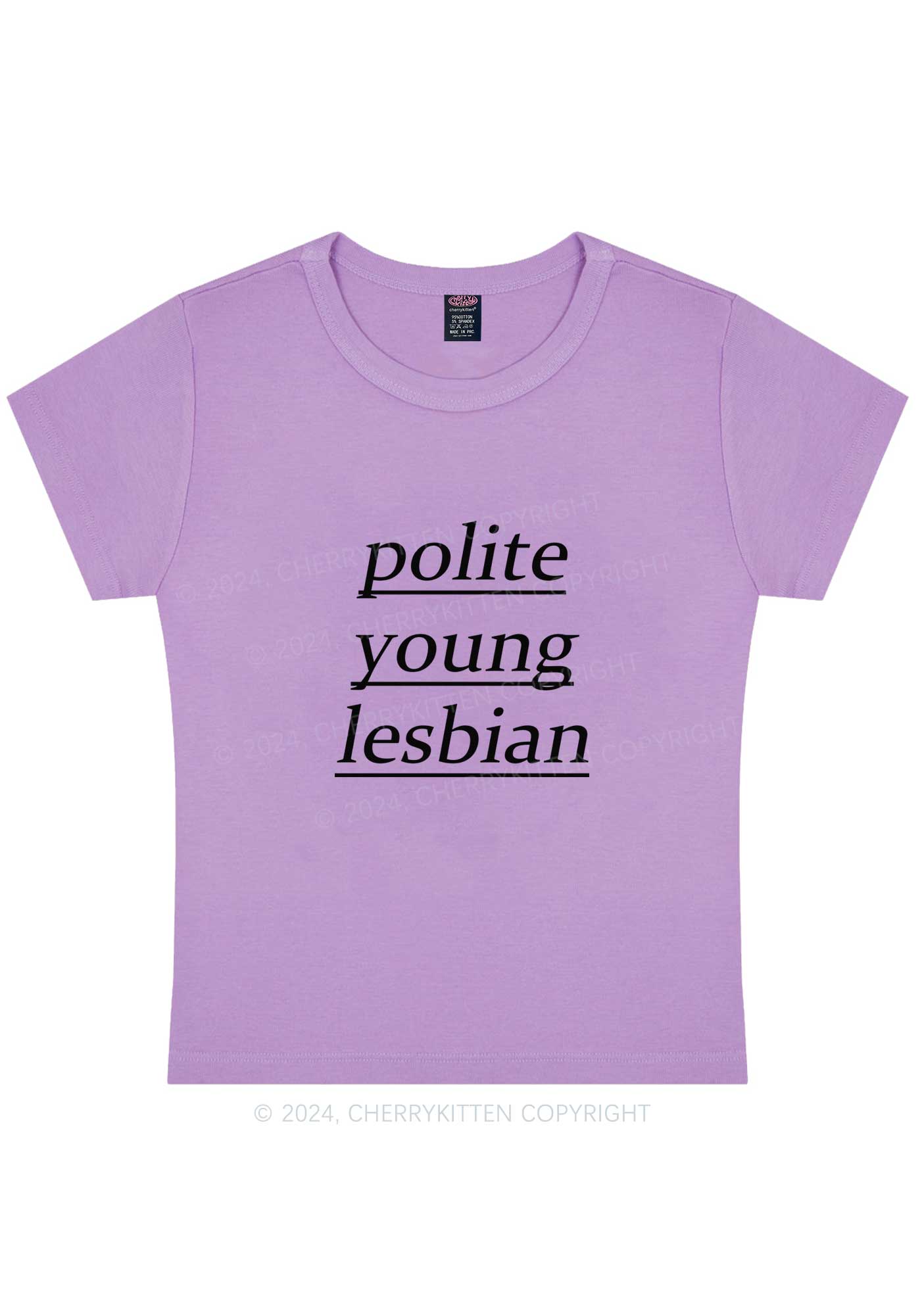 Curvy Polite Young Lesbian Y2K Baby Tee Cherrykitten