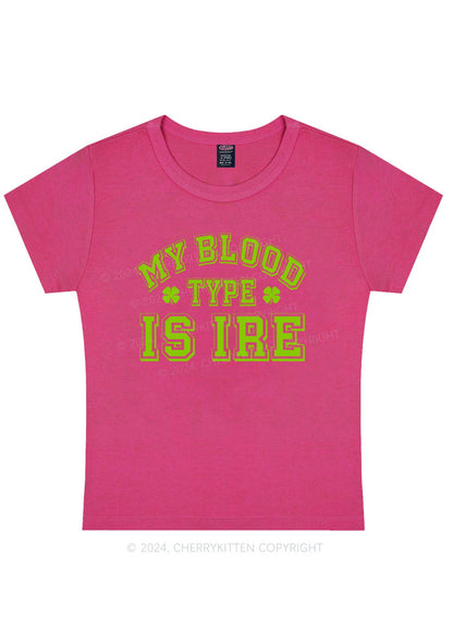 Blood Type Is Ire St Patricks Y2K Baby Tee Cherrykitten