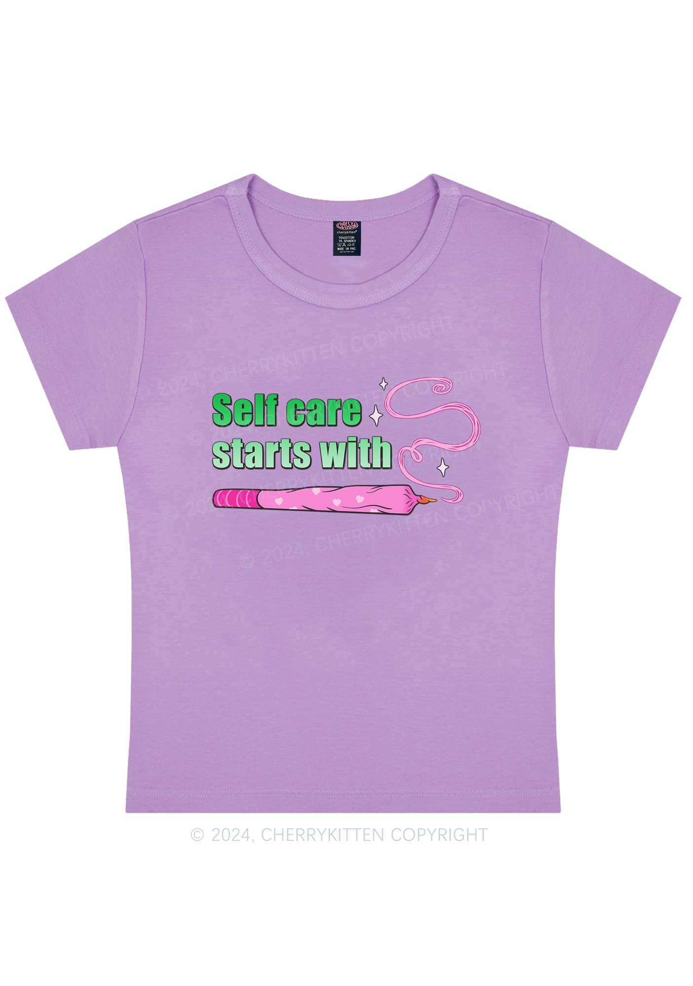 Self Care Starts Y2K Baby Tee Cherrykitten