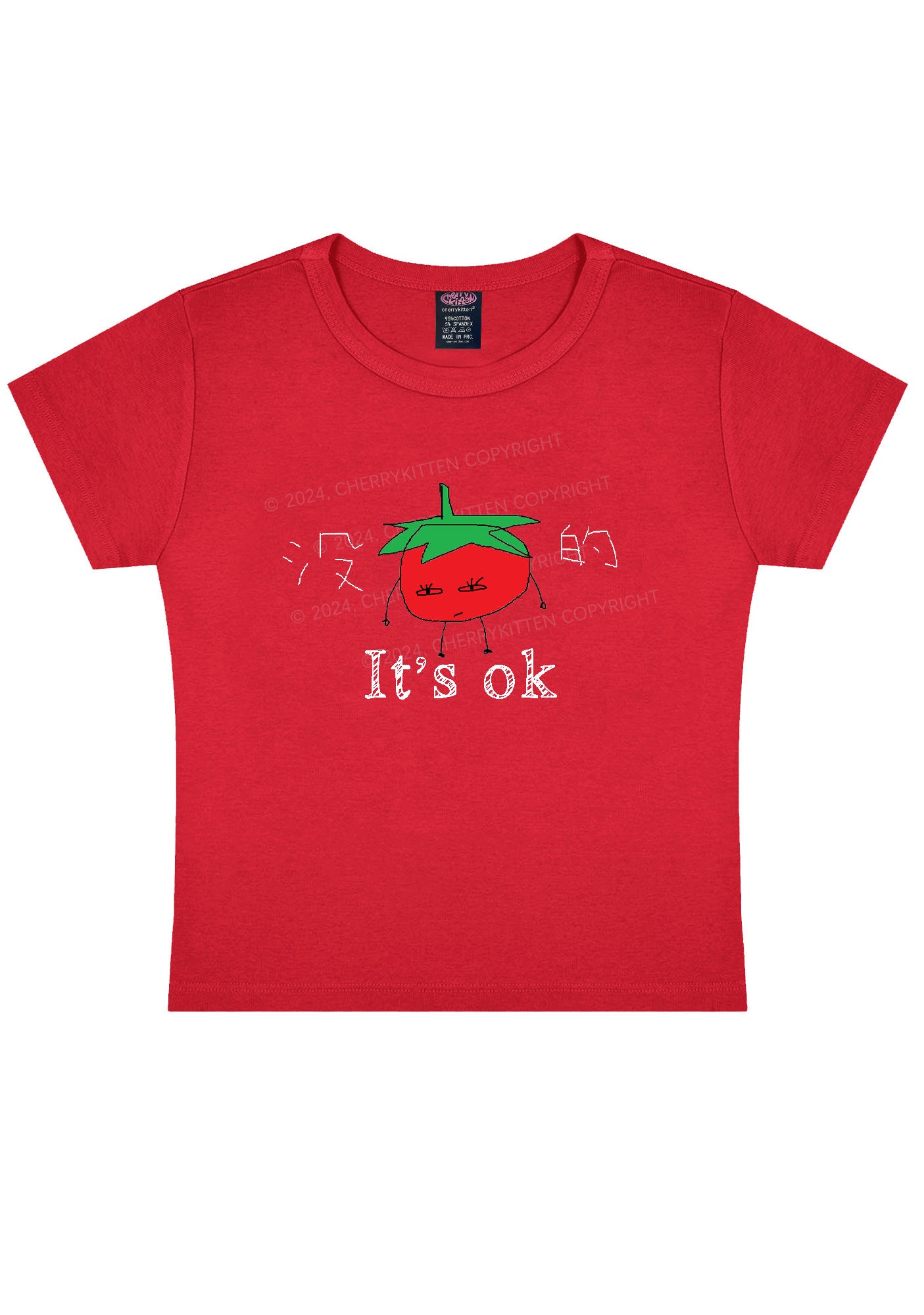 It's Ok Y2K Baby Tee Cherrykitten