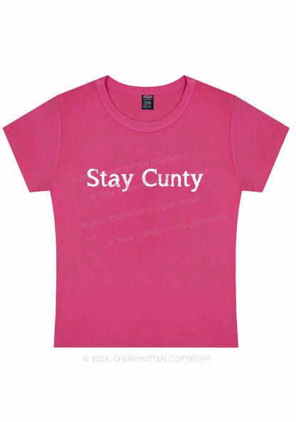 Stay Cxnty Y2K Baby Tee Cherrykitten