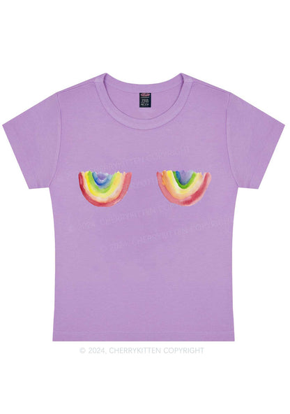 Curvy Rainbow Bxxb Y2K Baby Tee Cherrykitten