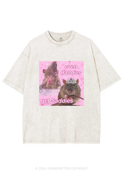 Rat Princess Get Saddies Y2K Washed Tee Cherrykitten