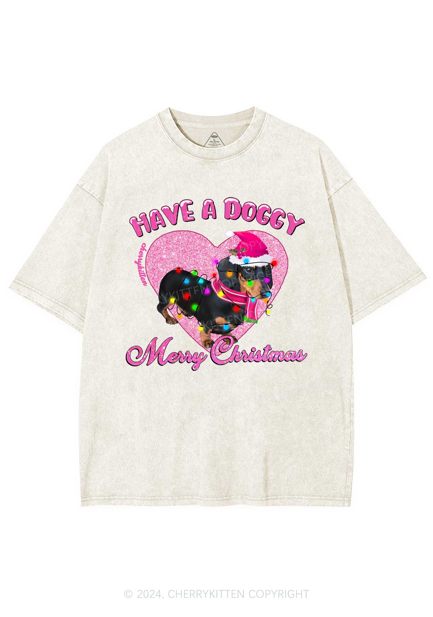 Have A Doggy Christmas Y2K Washed Tee Cherrykitten