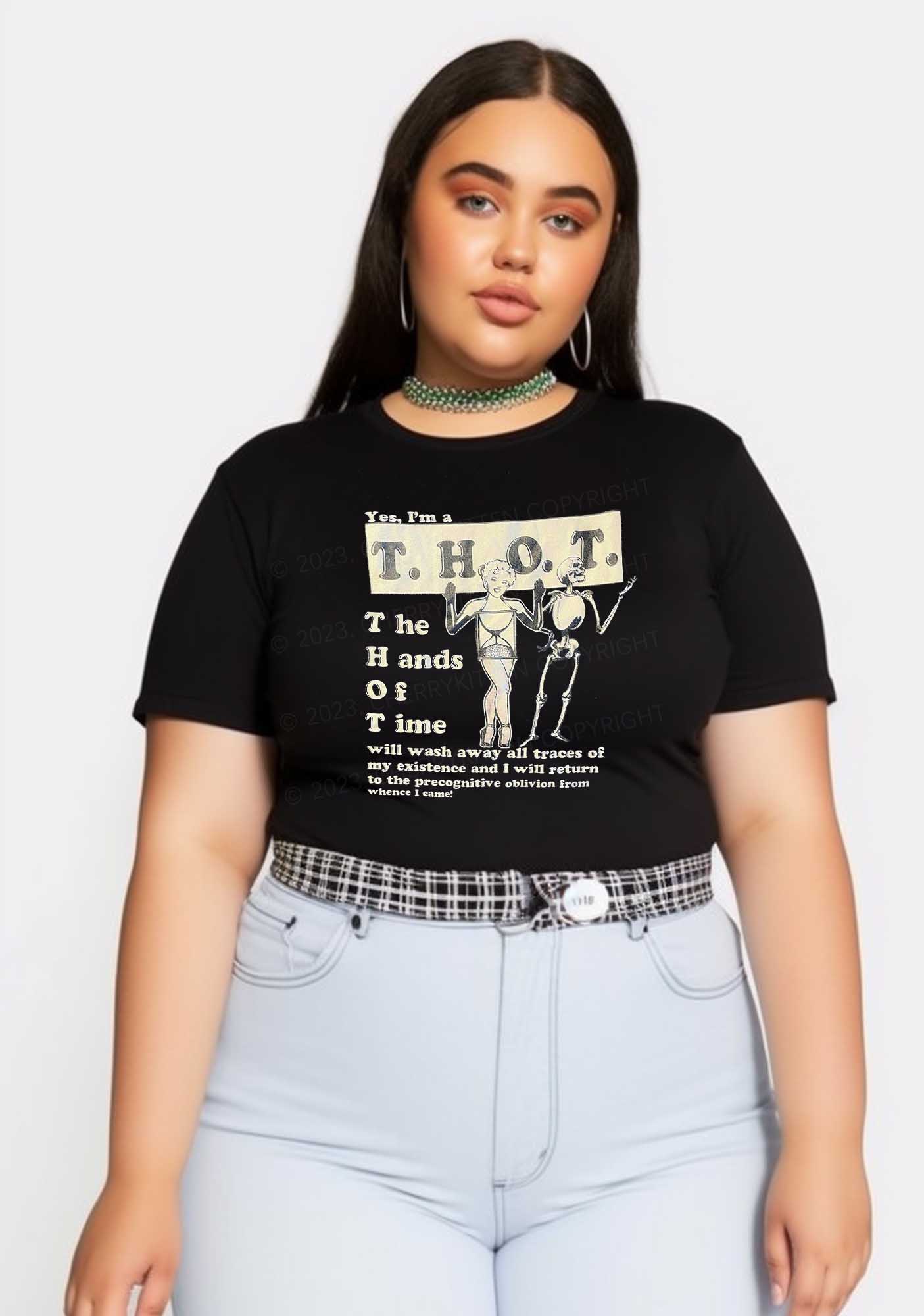 Curvy I'm A Thot Y2K Baby Tee Cherrykitten