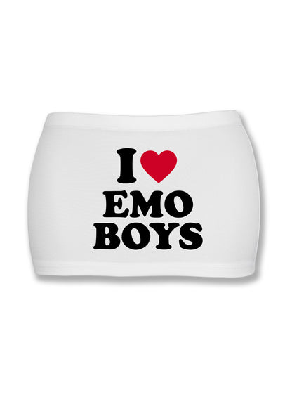 I Love Emo Boys Y2K Mini Hip Skirt Cherrykitten