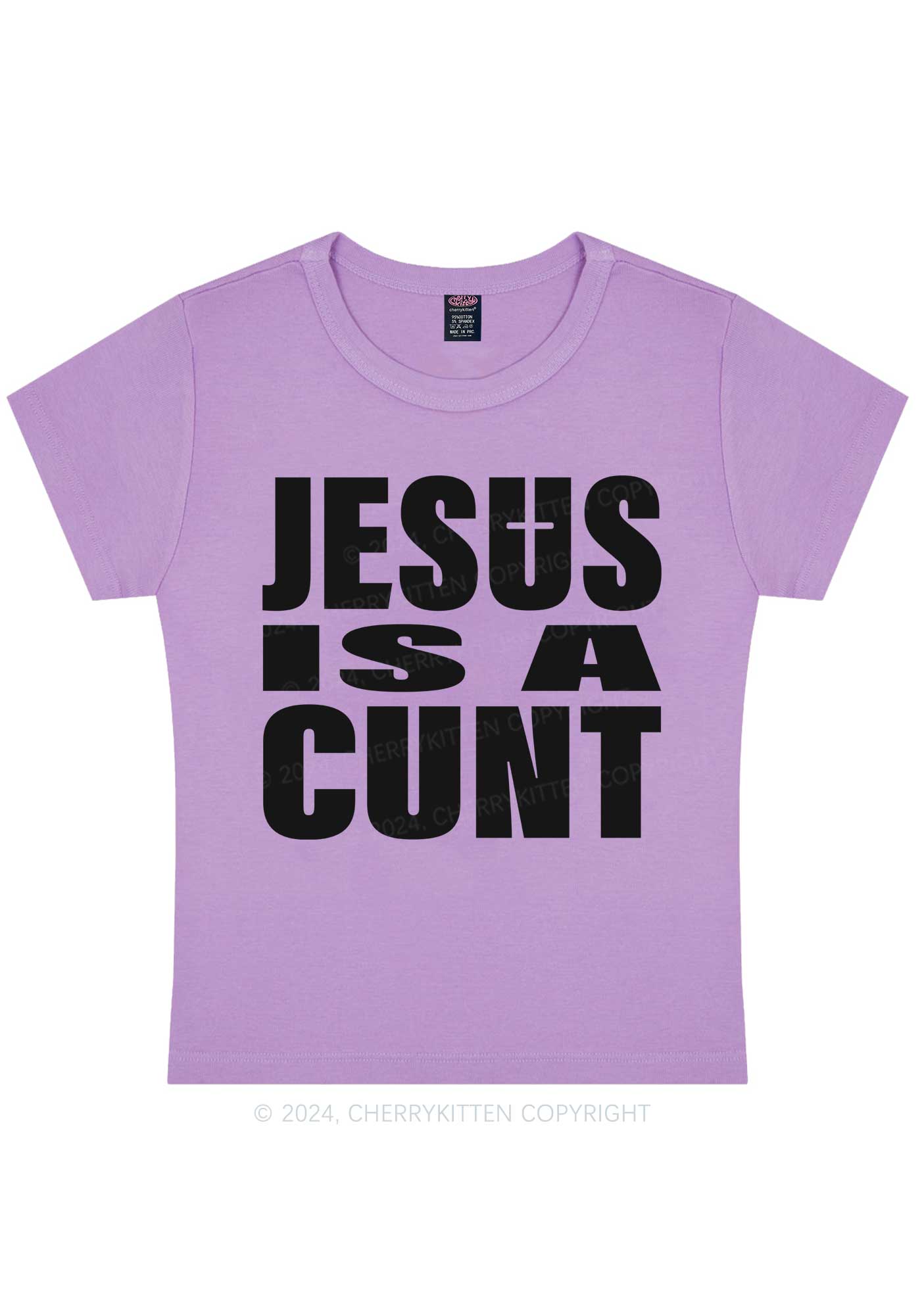 Jesus Is A Cxxt Y2K Baby Tee Cherrykitten