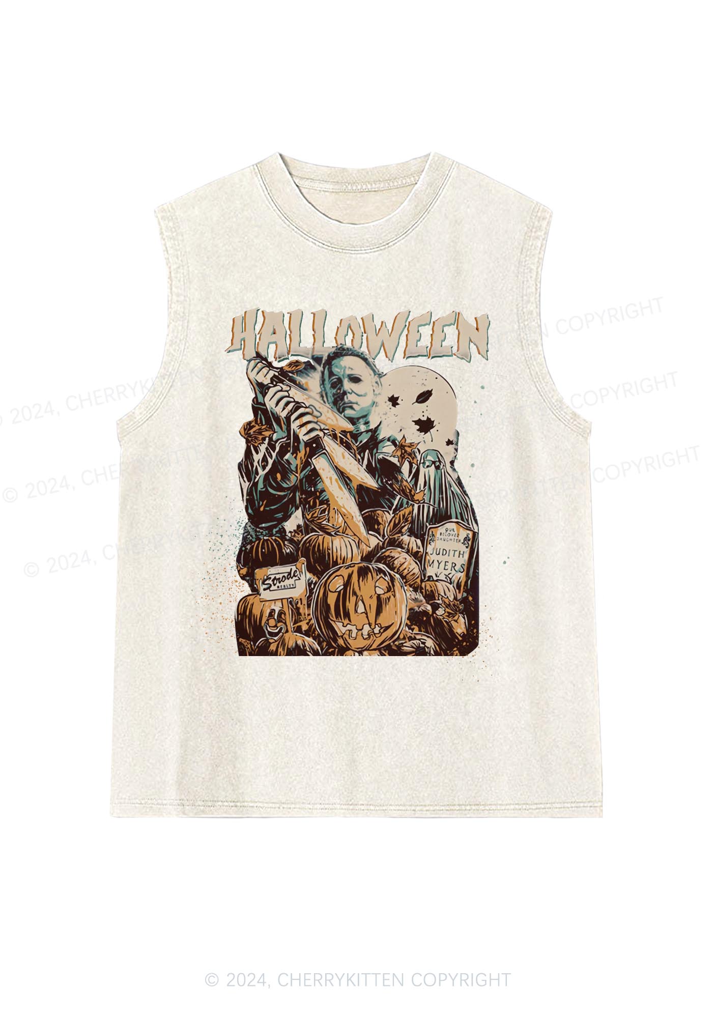 Halloween Killer Y2K Washed Tank Cherrykitten