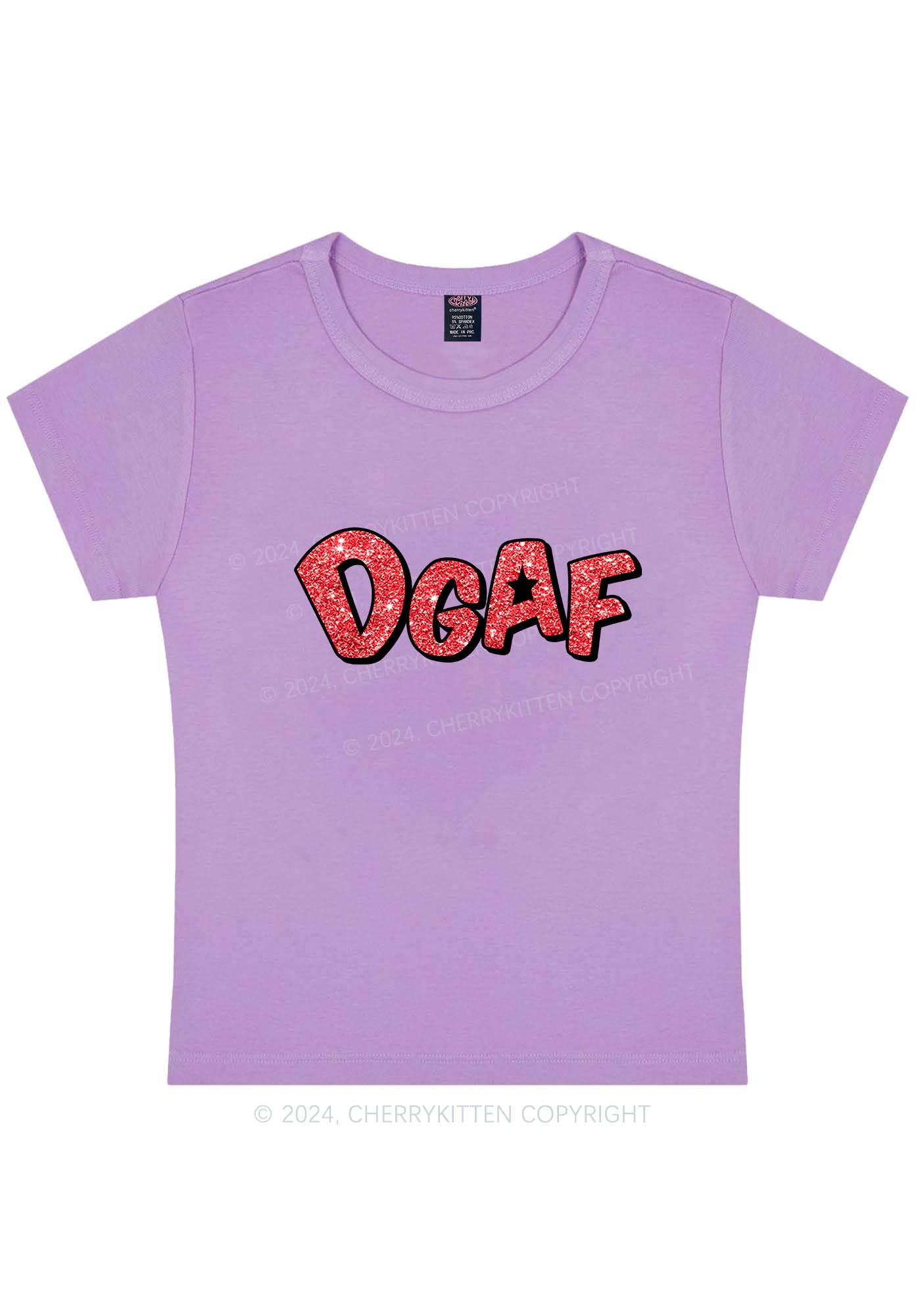 Curvy DGAF Lip Print Y2K Baby Tee Cherrykitten