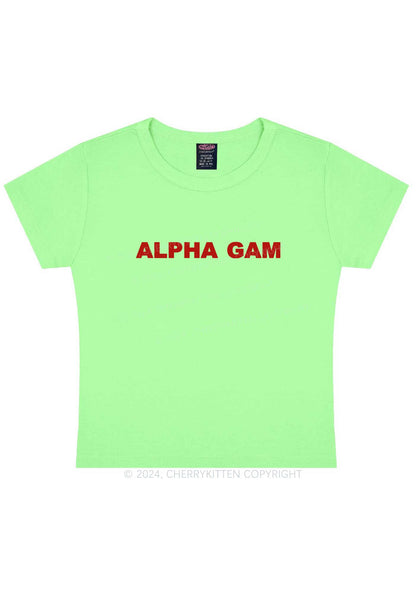 Alpha Gam Y2K Baby Tee Cherrykitten