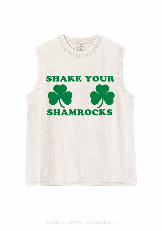 Shake Your Shamrocks St Patricks Y2K Washed Tank Cherrykitten