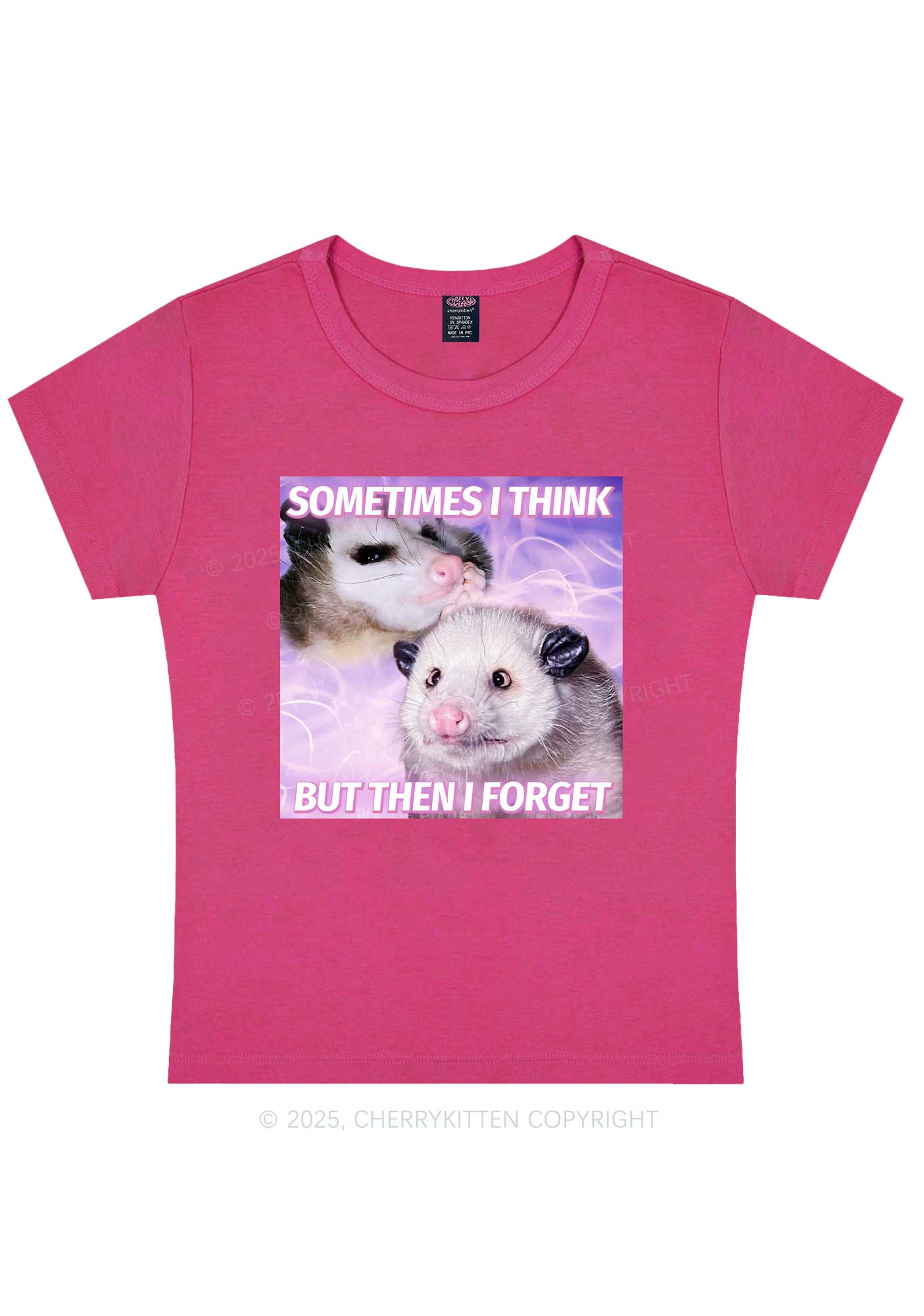 Rats Think Then Forget Y2K Baby Tee Cherrykitten