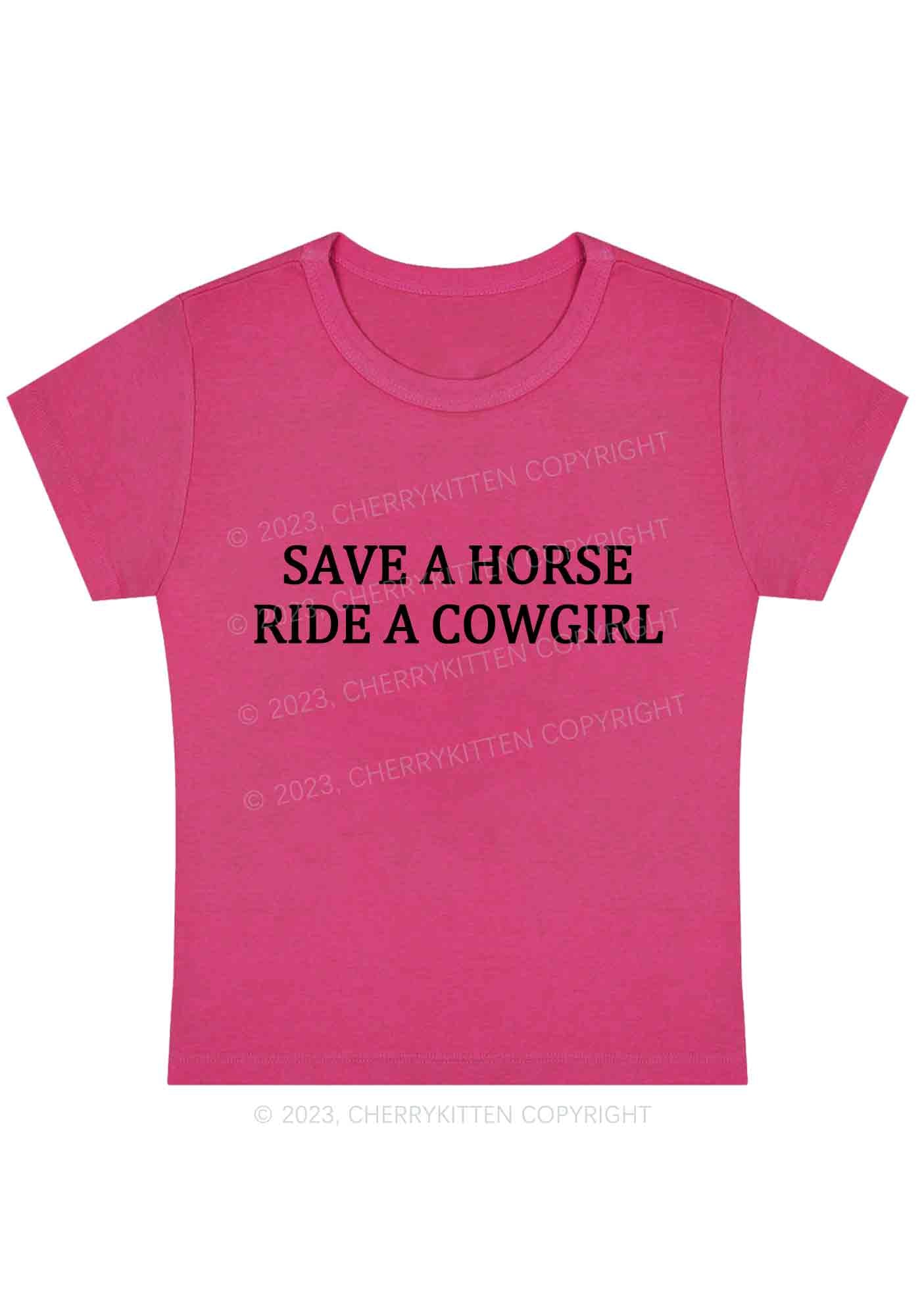 Curvy Save A Horse Ride A Cowgirl Y2K Baby Tee Cherrykitten