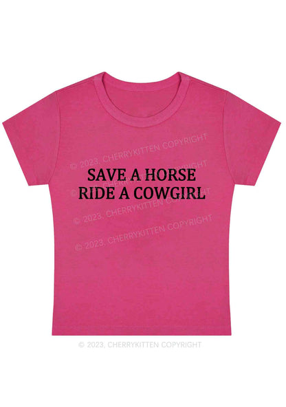 Curvy Save A Horse Ride A Cowgirl Y2K Baby Tee Cherrykitten