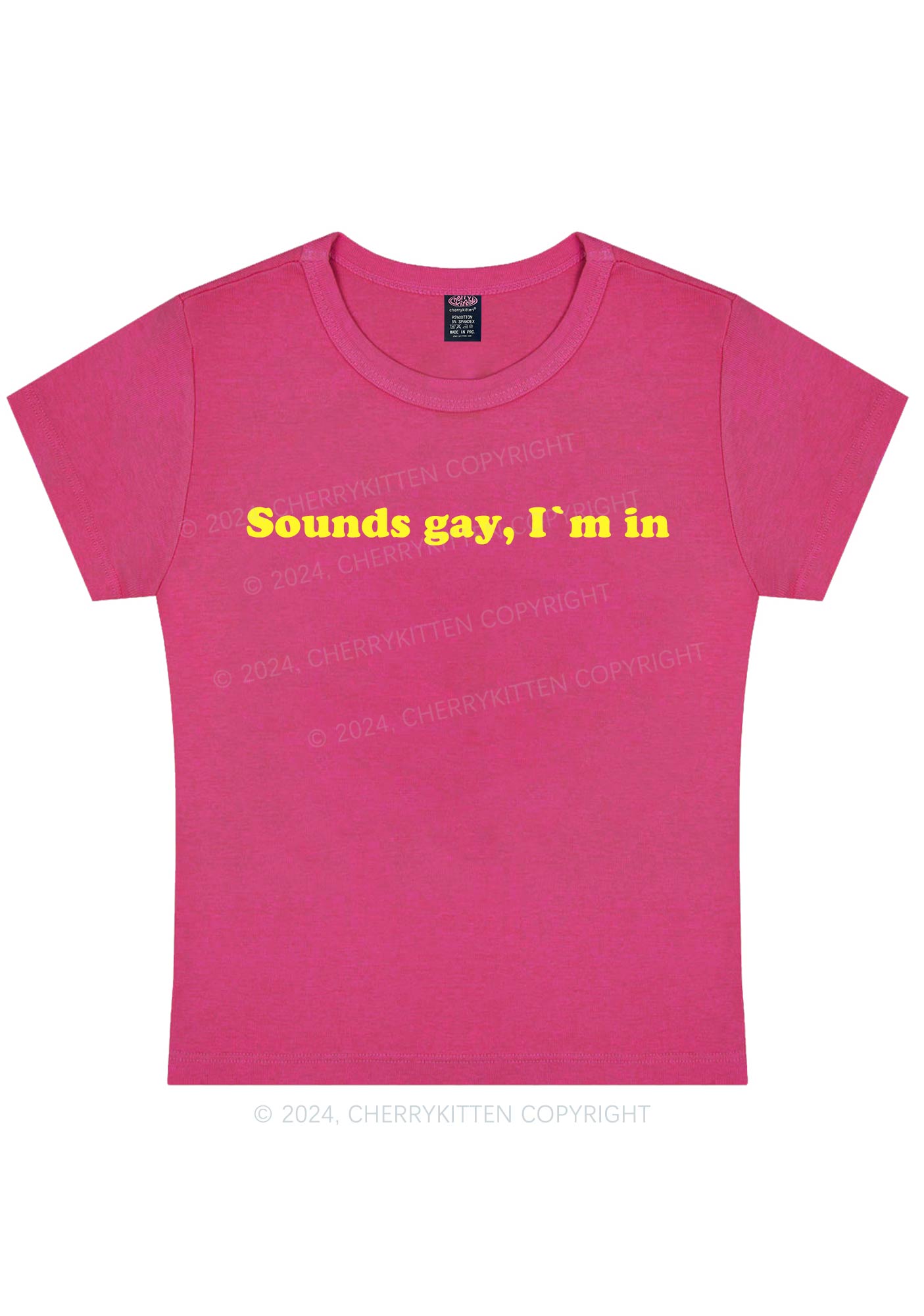 Curvy Sounds Gay Y2K Baby Tee Cherrykitten