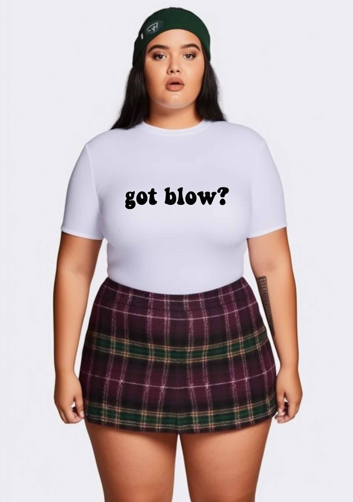 Curvy Got Blow Y2K Baby Tee Cherrykitten