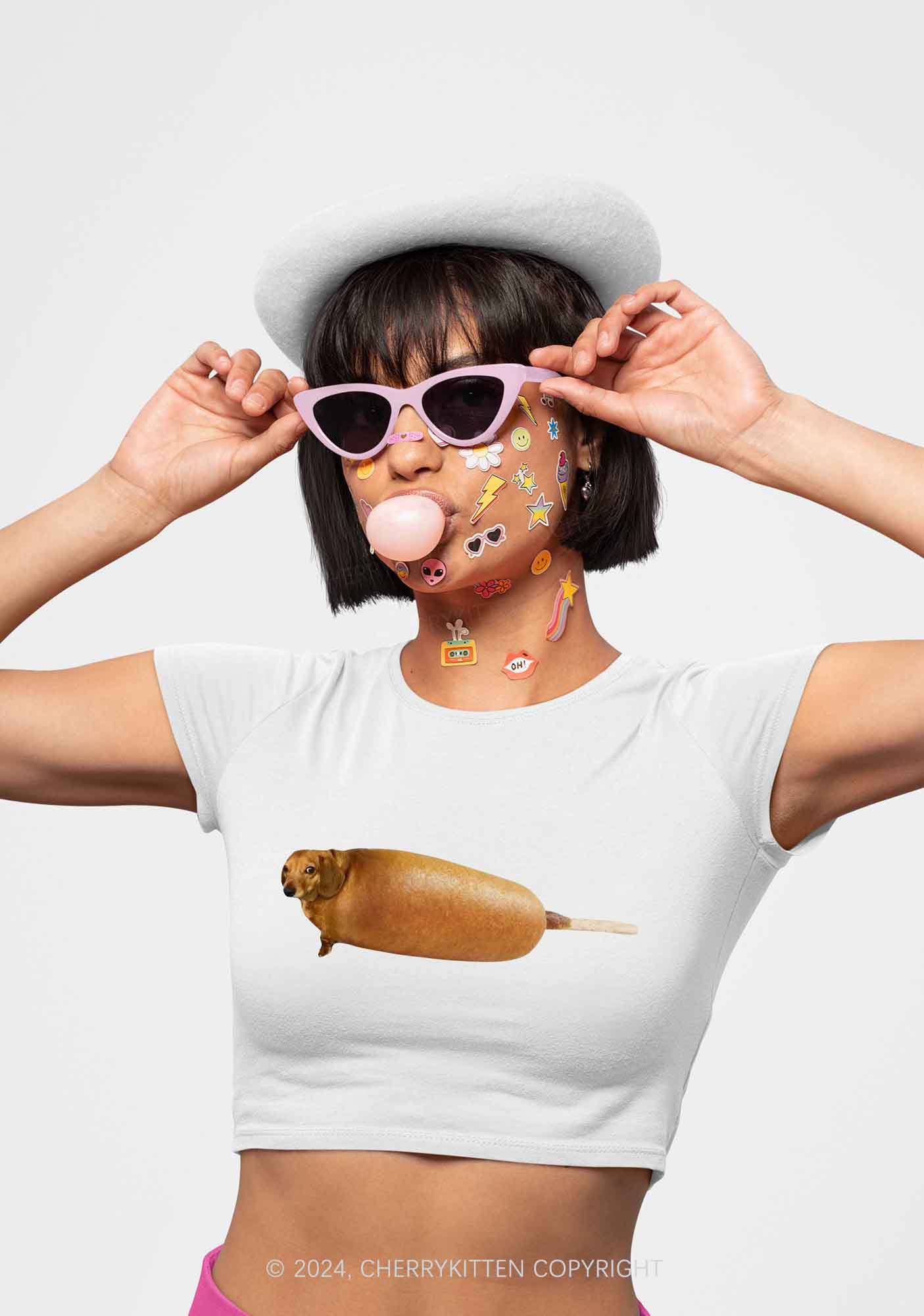 Corn Dog Y2K Baby Tee Cherrykitten