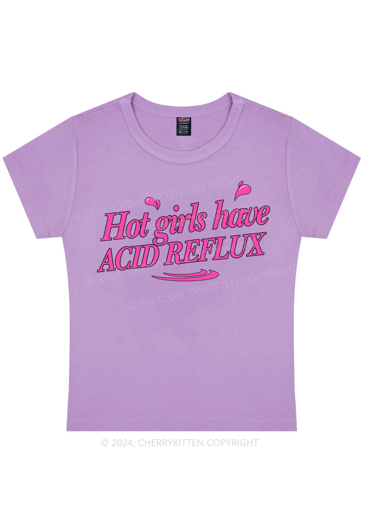 Hot Girls Have Acid Reflux Y2K Baby Tee Cherrykitten