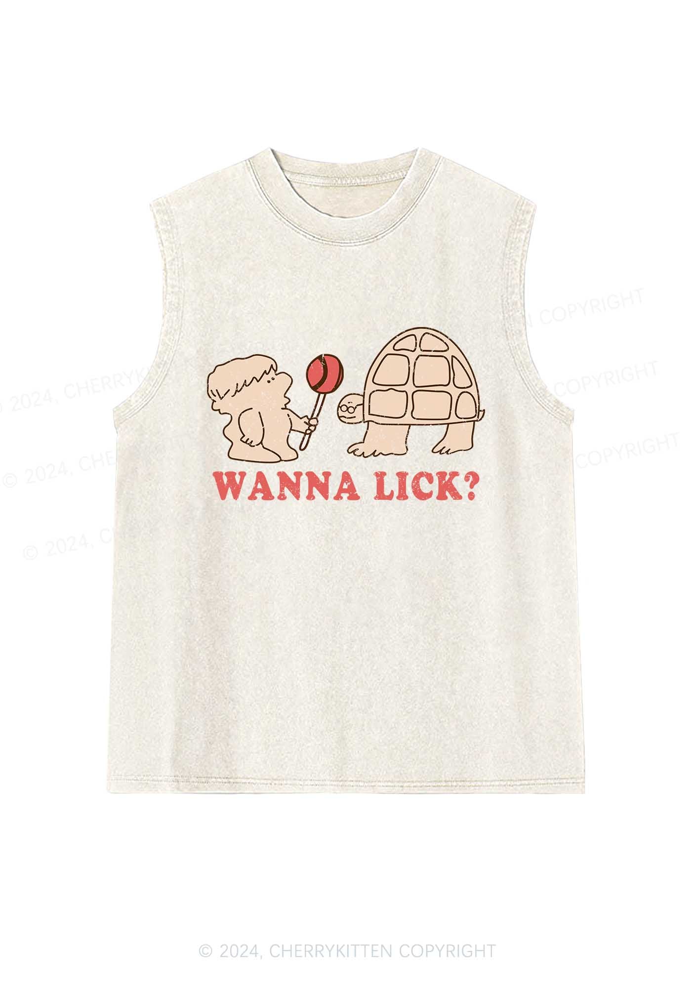 Wanna Lick Lollipop Y2K Washed Tank Cherrykitten