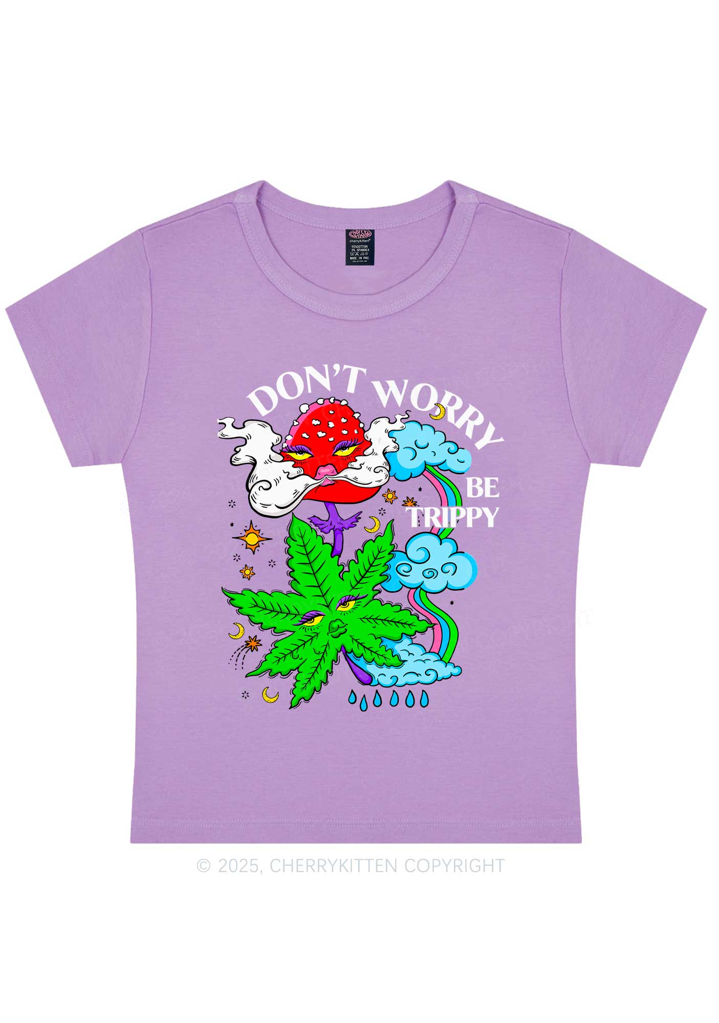 Dont Worry Be Trippy Y2K Baby Tee Cherrykitten