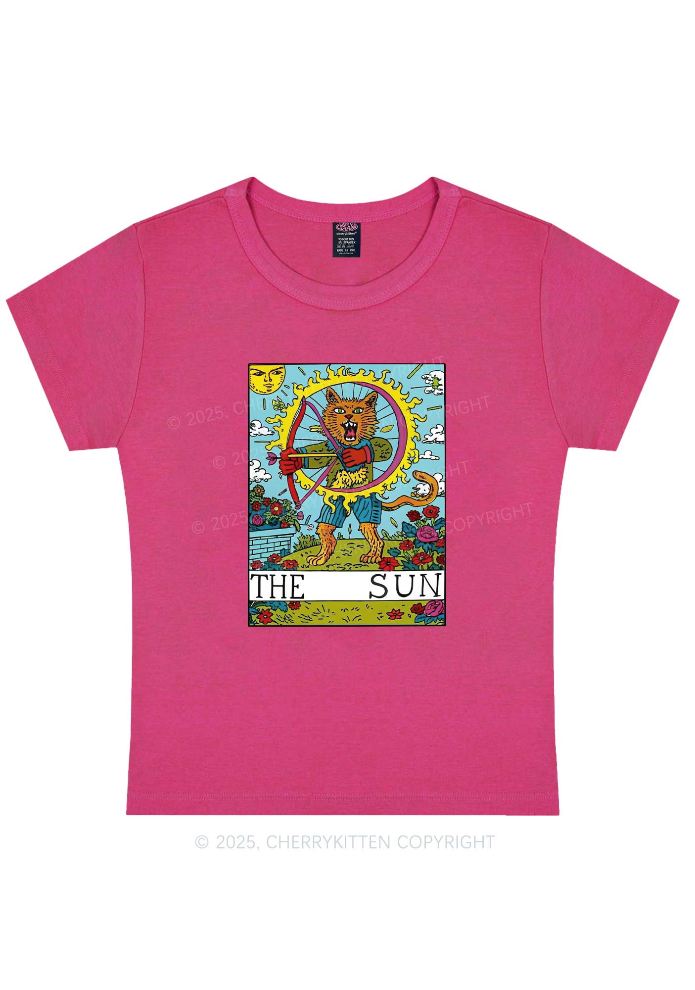 The Sun Cat Y2K Baby Tee Cherrykitten