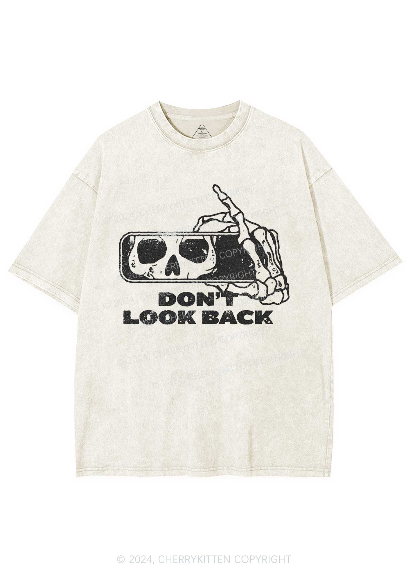 Halloween Don't Look Back Y2K Washed Tee Cherrykitten