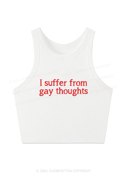 Suffer From Gay Thoughts Y2K Crop Tank Top Cherrykitten