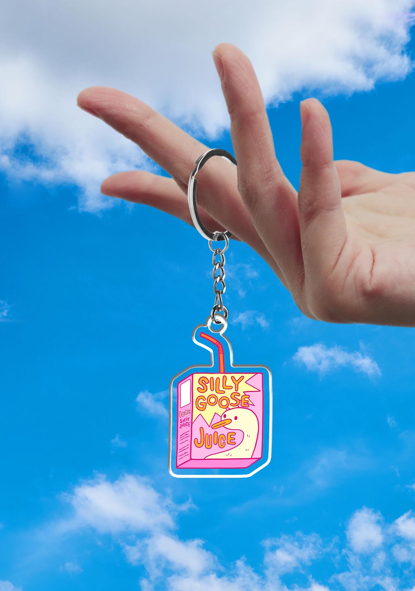 Silly Goose Juice 1Pc Y2K Keychain Cherrykitten