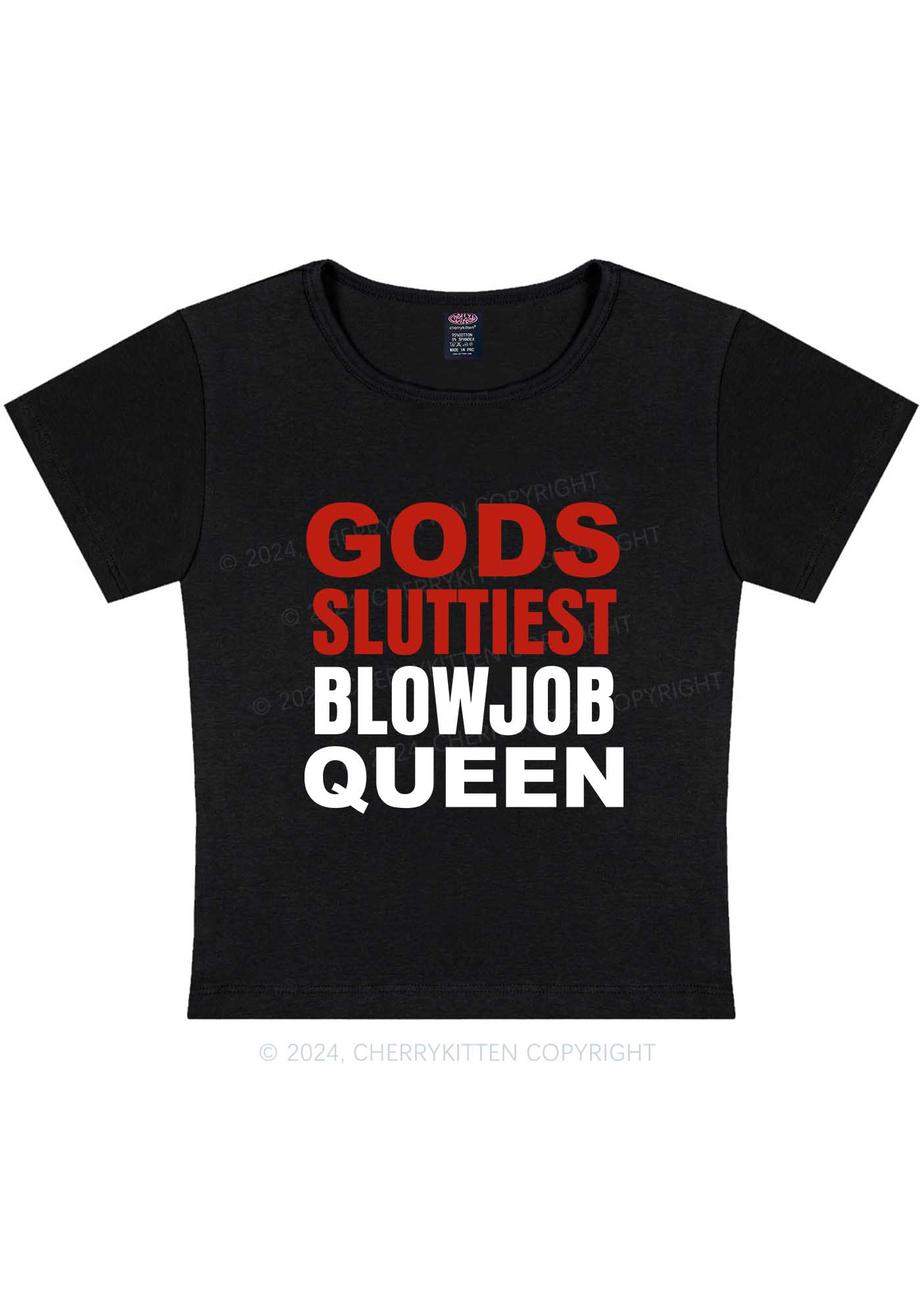 God's Slxttiest Queen Y2K Baby Tee Cherrykitten