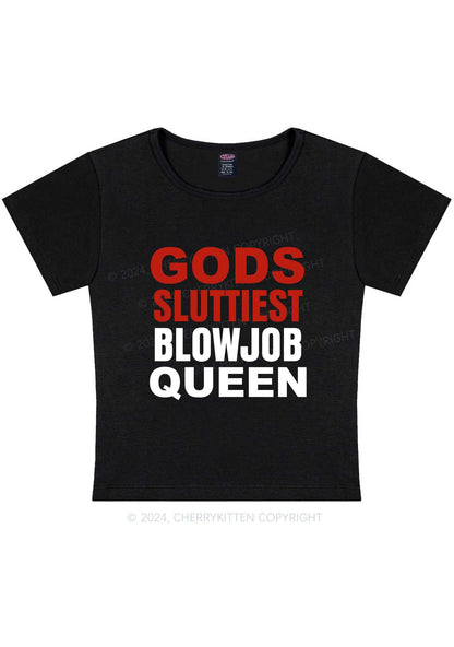 God's Slxttiest Queen Y2K Baby Tee Cherrykitten