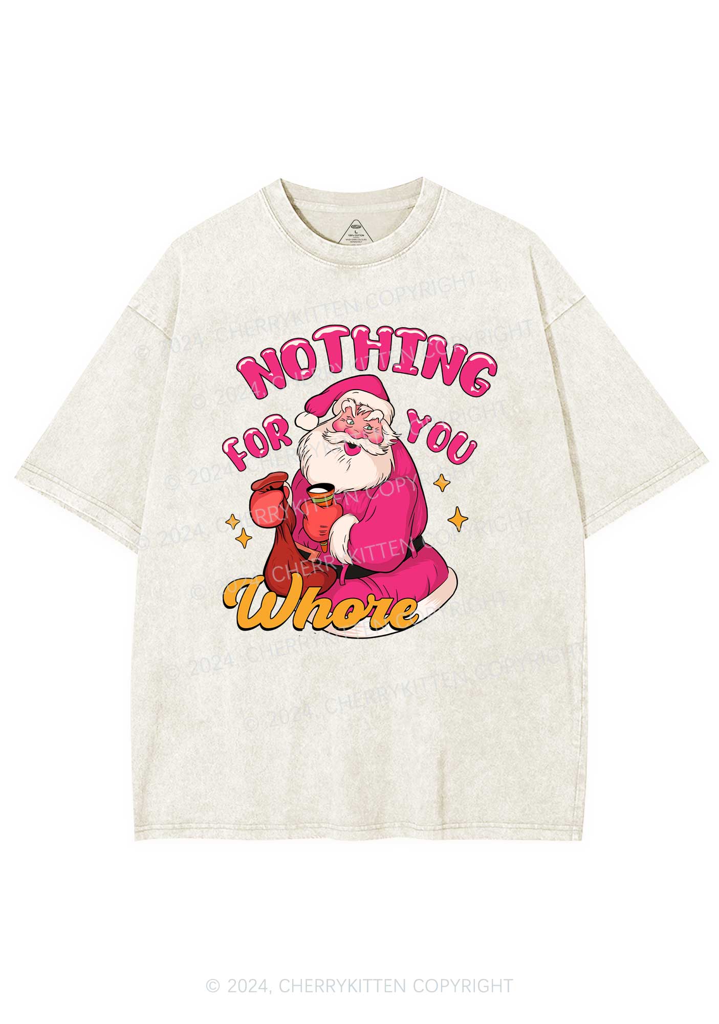 Christmas Nothing For Santa Y2K Washed Tee Cherrykitten